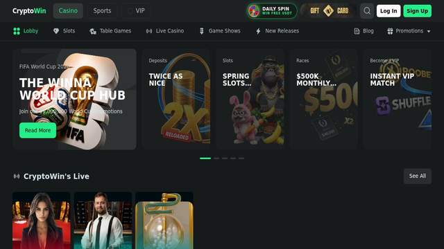 CryptoWin casino screenshot